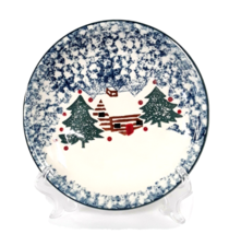 Tienshan Cabin in the Snow Folk Craft Salad Plates Country Winter7 3/4&quot; ... - £10.76 GBP