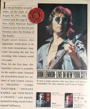 Vintage 1986 John Lennon Live in New York City Album Full Page Original Ad - £5.22 GBP