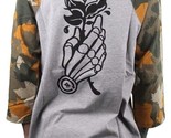 LRG H.E.L.L. High End Low Life 3/4 Sleeve Raglan Ash Heather Gray Camo T... - £17.35 GBP