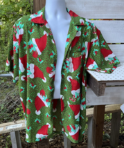 Vtg V.H.O. Beach Tropical Coconuts? Santa Hats Candy Canes Men&#39;s 2XL Shirt silky - £38.51 GBP