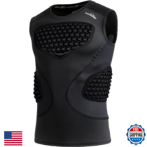 COOLOMG Men Padded Compression Shirt Baseball Football Rib Protector - $52.78