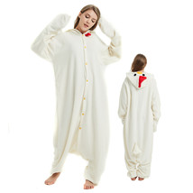 White Rooster Adult Onesies Animal Cartoon Kigurumi Pajamas Halloween Cosplay - £23.88 GBP
