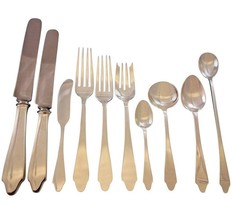 Clinton by Tiffany and Co Sterling Silver Flatware Set 12 Service 120 pcs Dinner - £11,460.42 GBP