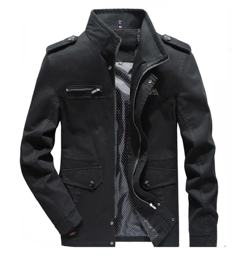 Spring   Fashion Windbreaker business men Solid color casual cotton Bomber Jacke - £182.84 GBP