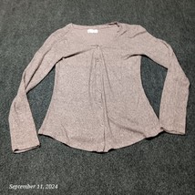 Maurices Shirt Women XS Grayish Pink Snap Close Knit Long Sleeve Scoop - $10.19