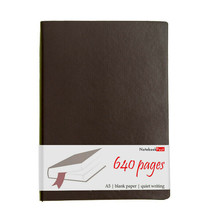 A5 Extra Thick Brown Leather Journal, Blank Paper Notebook Sketchbook, 640 Pages - £27.47 GBP