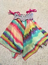 Girl&#39;s &quot;Wish U Well&quot; Multicolor Sundress With Handkerchief Hem (4) - $14.96