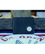 US Open 2020 Ahead BlackLeather  Bifold Wallet- White logo - $462.35 MXN