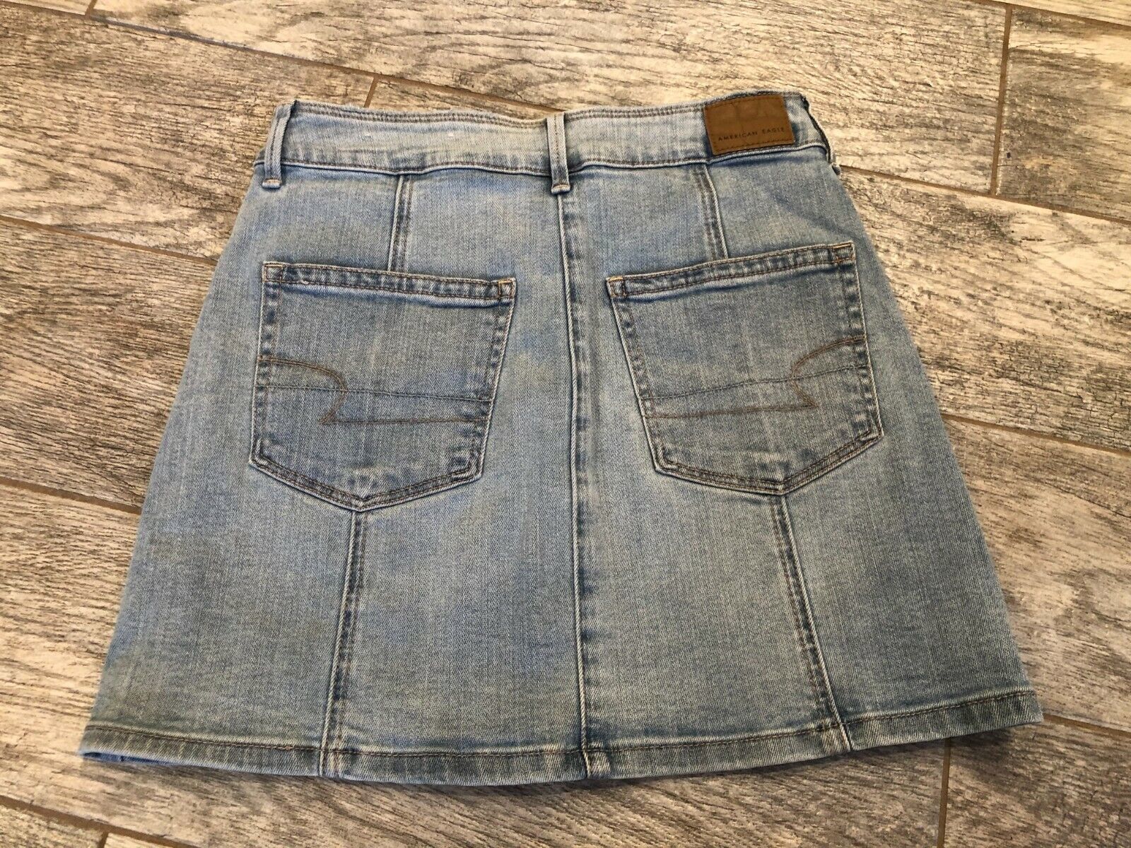 American Eagle Jean Skirt size 2R 2 Regular Denim Mini Hi-Rise A-Line Y2... - $20.21