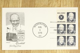 US Postal History FDC 1970 Memorial Dwight Eisenhower 34th President Boo... - £7.74 GBP