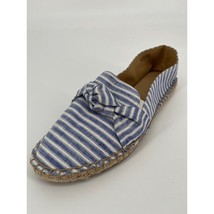 Talbots Knot Espadrille Loafers Shoes Sz 8 Blue White Striped Fabric Sli... - $25.48