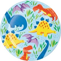 Dinosaur Friends Dessert Plates (8) - Dino Birthday Party Supplies - $1.55