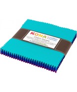 Robert Kaufman Kona Cotton Solids Peacock Palette 5 Inch Precut Squares ... - $20.51 CAD