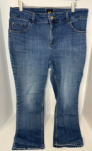 Lee Women&#39;s Jeans Sz 16WP 36x27 Stretch Spandex Tapered Leg Blue Denim P... - $402.50 MXN