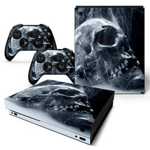 For Xbox One X Skin Console &amp; 2 Controllers Skull Decal Vinyl Wrap - £10.96 GBP