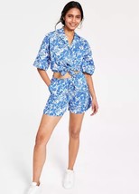 LUCY PARIS Blue Tropical Print Shorts Medium NEW NWT - $16.82