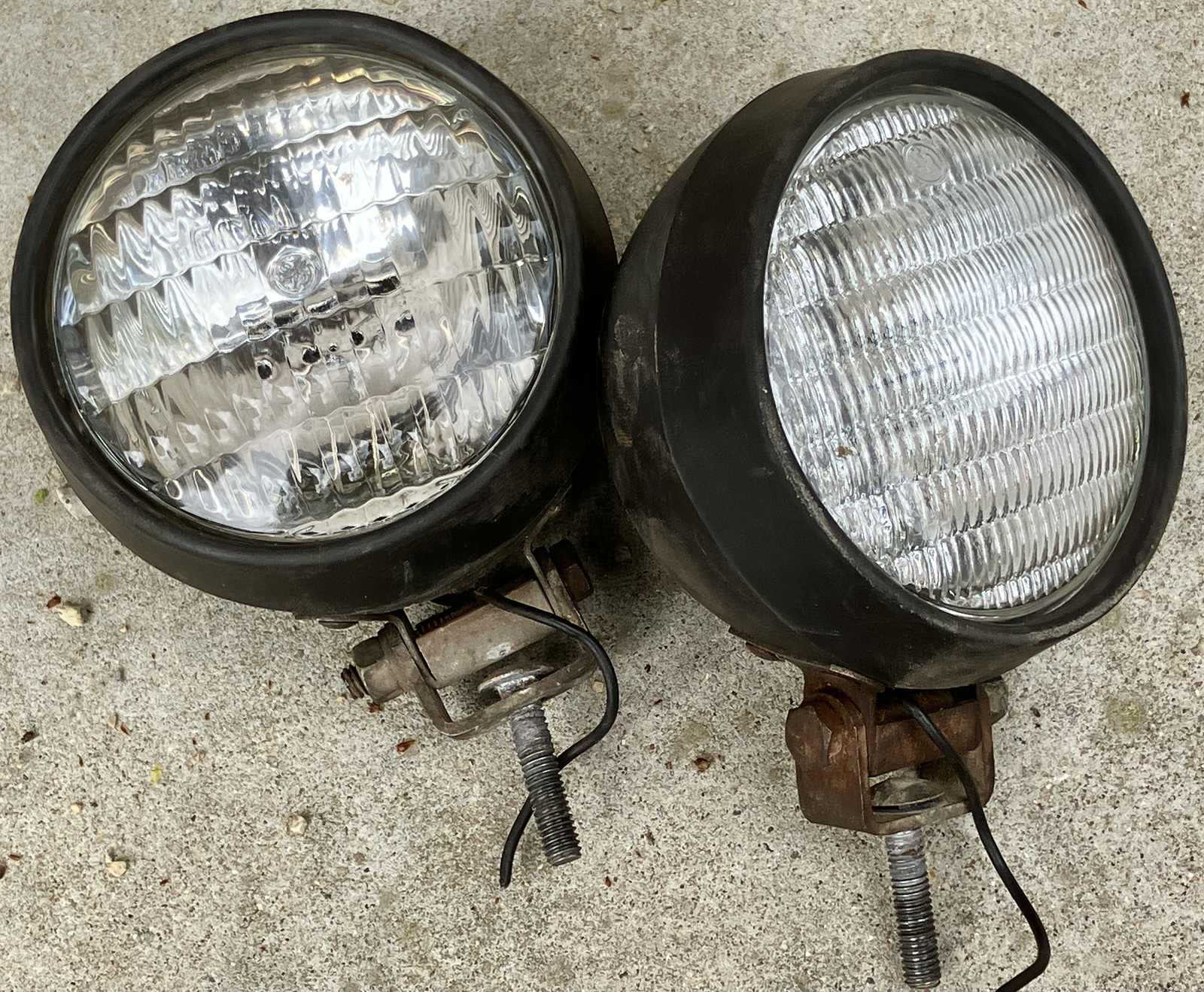 Tractor lights -- 12 volt 5-6&quot; glass Peterson #507 water tight rims  - $26.99