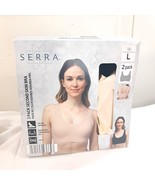 NEW Serra Second Skin Bras set 2 black ivory sz L Large women&#39;s comfort ... - $38.27 CAD