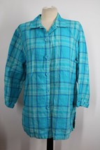 Outfit John Paul Richard JPR M 100% Linen Blue Plaid Shirt Tunic Top Shirt - £19.63 GBP