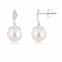 Freshwater Cultured Pearl Drop Earrings in 14k Solid Gold (AAAA, 8MM) - £251.07 GBP