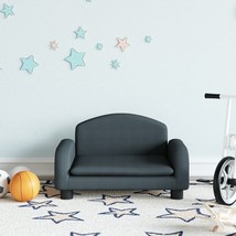 vidaXL Kids Sofa Dark Grey Polyester Fabric, Solid Pine Wood, Foam Mini - $114.44