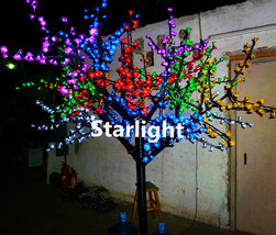 Outdoor 7ft 1,152pcs LEDs Cherry Blossom Tree Home Holiday Decor 6 Mixed Color - £425.91 GBP