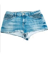 TOPSHOP Moto Daisy Studded Cut Off Jean Shorts Size 6 - £19.28 GBP