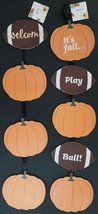 Autumn Fall Wall Décor Footballs &amp; Pumpkins Boards S21 25”Hx5.5”W, Selec... - $3.49