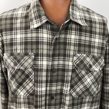 Wrangler Brown Beige Plaid Fleece 3XL Barn Jacket 4 Pocket Unlined Coat - $37.49