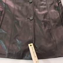 Siena Lined Fitted Soft Leather Black Button Jacket Women's Size Small RN#54163 image 3