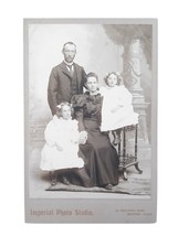 1890&#39;s Family Adorable Little Girls Ringlet Curls Frilly Dresses Cabinet Photo - £13.74 GBP