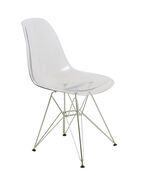 LeisureMod Cresco Acrylic Dining, Modern Chrome Eiffel Base and Curved B... - $112.00 CAD+