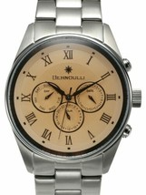 NEW Bernoulli 0585M Men&#39;s Eclipse Collection Multi-Function Cream Dial SS Watch - £41.11 GBP