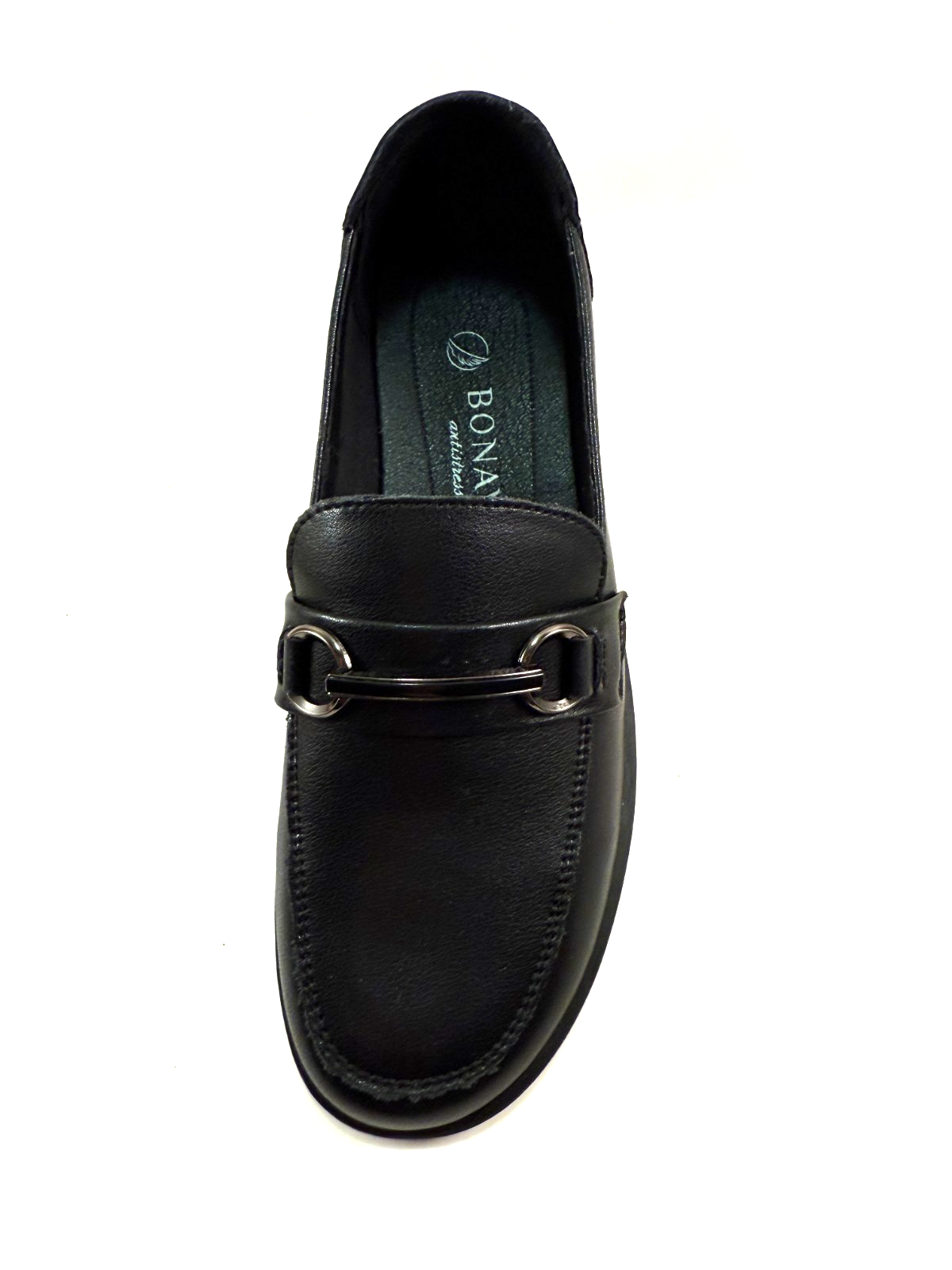 Bonavi 21R3-23 Black Leather Low Heel Loafer Shoe Item image 4
