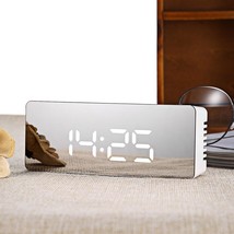 LED Time and Temperature Mirror Clock - $18.56