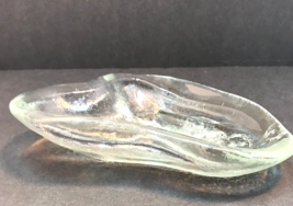 VTG 1960&#39;s Blenko Freeform Amoeba Clear Bubble Art Glass Ashtray Trinket Dish - £18.57 GBP