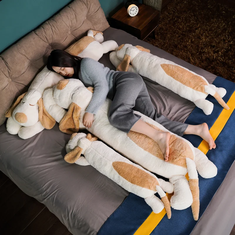 Soft Kawaii Dog Plush Pillow Doll Stuffed Pet Doll Baby Sleep Long Pillow - £20.58 GBP+