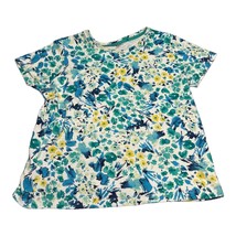 Laura Scott T-Shirt Women&#39;s Medium Petite Multicolor Floral 100% Cotton ... - £15.46 GBP