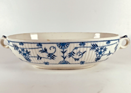 F Winkle FW &amp; Co Danish Oval Vegetable Salad Serving Bowl Dish Flow Blue... - $48.95