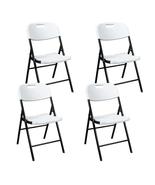 4 Packs Portable Plastic Folding Chair w/ Handle White for Outdoor Use - $3,807.65 MXN