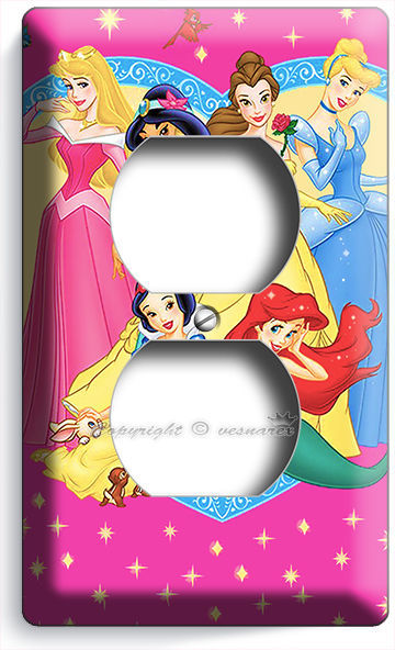 NEW DISNEY PRINCESS AURORA CINDERELLA JUSMIN ELECTRICAL 2 OUTLET COVER WALLPLATE