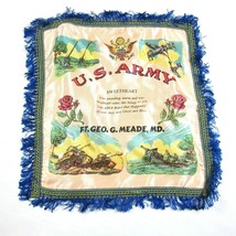 Vintage WWII U.S. Army Sweetheart Collectible Pillow case Fort George G Meade MD - £15.97 GBP