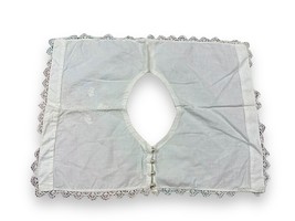 Vtg Detachable White Square Lace Trim Collar RBG Cottage Embroidered But... - $21.29