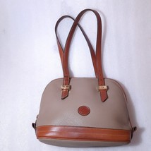 Vintage DOONEY &amp; BOURKE All Weather Leather dome satchel bag taupe brown domed - £51.14 GBP