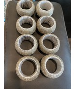 Glam Beaded Silver/Gray Napkin Rings Set of 6 - $15.00