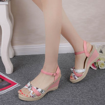 Sweet Woman Sandals Summer Female Shoes High Heels Platform Wees Women Sandal Pe - £21.57 GBP