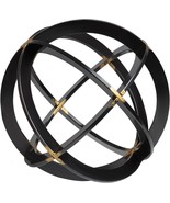 Everydecor Decorative Sphere For Home Decor - Black &amp; Gold, Hand Painted... - £25.91 GBP