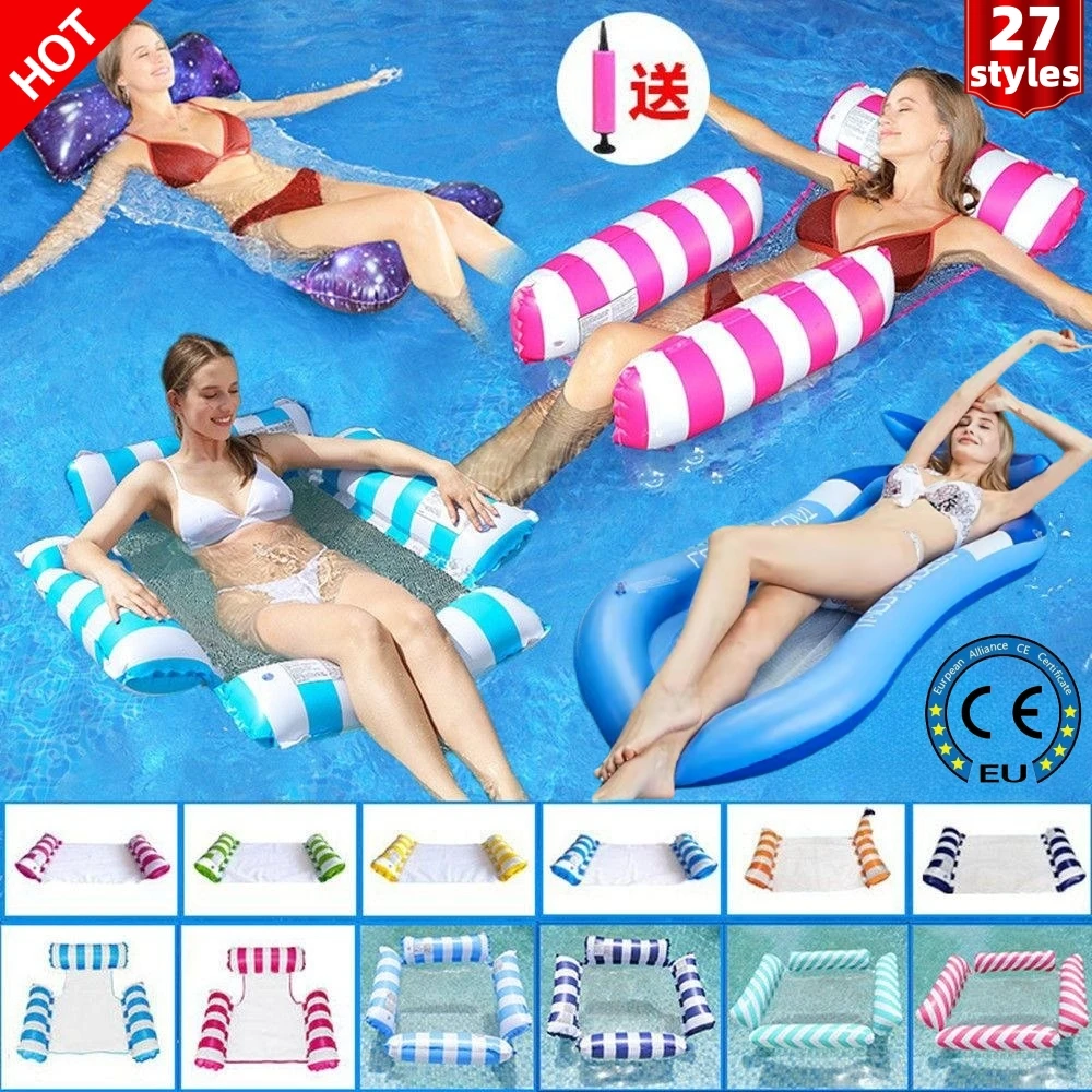 New Water Hammock Recliner Inflatable Floating Swimming circle Mattress ... - £20.59 GBP+
