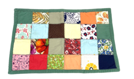 Vintage Doll Quilt Patchwork Handmade 16 x 10 Bedding Colorful Antique - $18.00