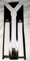 Suspenders Men Or Women Y-Shape Back Clip On Elastic Adjust Bright White... - $12.59